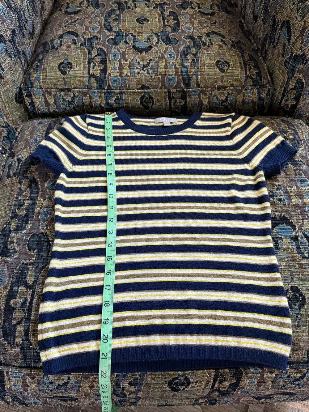 J.Crew 100% Merino Wool Striped Short Sleeve Sweater XS